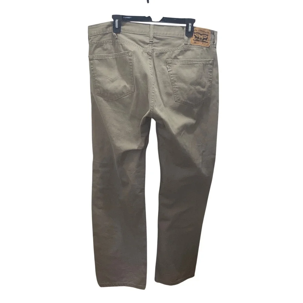 Levis 505 Regular Fit Straight Leg Khaki Tan Pants Mens‎ W40 L32 Cotton Twill